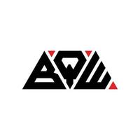 BQW triangle letter logo design with triangle shape. BQW triangle logo design monogram. BQW triangle vector logo template with red color. BQW triangular logo Simple, Elegant, and Luxurious Logo. BQW