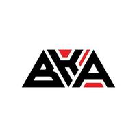 diseño de logotipo de letra triangular bka con forma de triángulo. monograma de diseño del logotipo del triángulo bka. plantilla de logotipo de vector de triángulo bka con color rojo. logotipo triangular bka logotipo simple, elegante y lujoso. bka