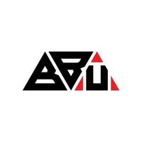 BBU triangle letter logo design with triangle shape. BBU triangle logo design monogram. BBU triangle vector logo template with red color. BBU triangular logo Simple, Elegant, and Luxurious Logo. BBU