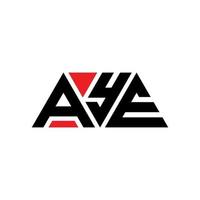 AYE triangle letter logo design with triangle shape. AYE triangle logo design monogram. AYE triangle vector logo template with red color. AYE triangular logo Simple, Elegant, and Luxurious Logo. AYE