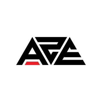 AZE triangle letter logo design with triangle shape. AZE triangle logo design monogram. AZE triangle vector logo template with red color. AZE triangular logo Simple, Elegant, and Luxurious Logo. AZE