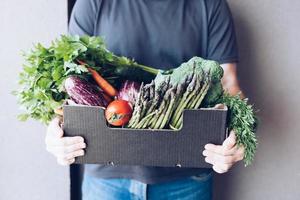 Fresh organic greens and vegetables delivery photo