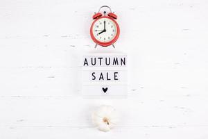 Autumn sale text on lightbox white background photo