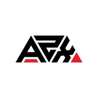 AZX triangle letter logo design with triangle shape. AZX triangle logo design monogram. AZX triangle vector logo template with red color. AZX triangular logo Simple, Elegant, and Luxurious Logo. AZX