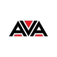 AVA triangle letter logo design with triangle shape. AVA triangle logo design monogram. AVA triangle vector logo template with red color. AVA triangular logo Simple, Elegant, and Luxurious Logo. AVA