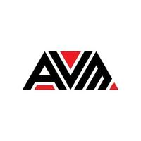 AVM triangle letter logo design with triangle shape. AVM triangle logo design monogram. AVM triangle vector logo template with red color. AVM triangular logo Simple, Elegant, and Luxurious Logo. AVM