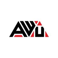 AWU triangle letter logo design with triangle shape. AWU triangle logo design monogram. AWU triangle vector logo template with red color. AWU triangular logo Simple, Elegant, and Luxurious Logo. AWU
