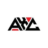 diseño de logotipo de letra triangular axc con forma de triángulo. monograma de diseño del logotipo del triángulo axc. plantilla de logotipo de vector de triángulo axc con color rojo. logotipo triangular axc logotipo simple, elegante y lujoso. hacha