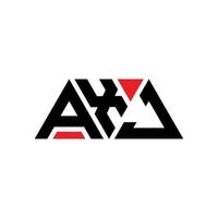 diseño de logotipo de letra triangular axj con forma de triángulo. monograma de diseño del logotipo del triángulo axj. plantilla de logotipo de vector de triángulo axj con color rojo. logotipo triangular axj logotipo simple, elegante y lujoso. axj