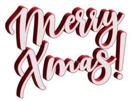 MerryXmas 3D Reto Text with Red and white photo