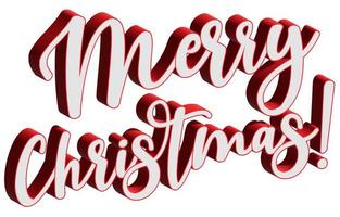 MerryChristmas 3D Reto Text with Red and white photo