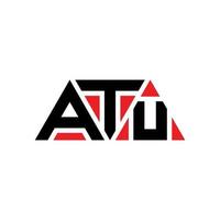 atu diseño de logotipo de letra triangular con forma de triángulo. monograma de diseño de logotipo de triángulo atu. plantilla de logotipo de vector de triángulo atu con color rojo. logotipo triangular atu logotipo simple, elegante y lujoso. atu