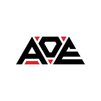 AOE triangle letter logo design with triangle shape. AOE triangle logo design monogram. AOE triangle vector logo template with red color. AOE triangular logo Simple, Elegant, and Luxurious Logo. AOE
