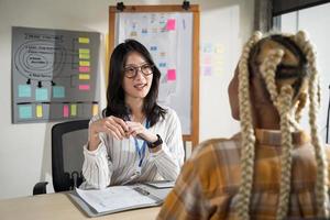 Asian women are doing serious job interviews. photo