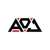 AOJ triangle letter logo design with triangle shape. AOJ triangle logo design monogram. AOJ triangle vector logo template with red color. AOJ triangular logo Simple, Elegant, and Luxurious Logo. AOJ
