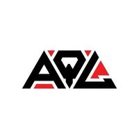 AQL triangle letter logo design with triangle shape. AQL triangle logo design monogram. AQL triangle vector logo template with red color. AQL triangular logo Simple, Elegant, and Luxurious Logo. AQL