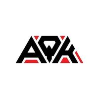 AQK triangle letter logo design with triangle shape. AQK triangle logo design monogram. AQK triangle vector logo template with red color. AQK triangular logo Simple, Elegant, and Luxurious Logo. AQK