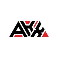 diseño de logotipo de letra triangular akx con forma de triángulo. monograma de diseño del logotipo del triángulo akx. plantilla de logotipo de vector de triángulo akx con color rojo. logotipo triangular akx logotipo simple, elegante y lujoso. akx