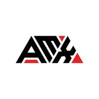 AMX triangle letter logo design with triangle shape. AMX triangle logo design monogram. AMX triangle vector logo template with red color. AMX triangular logo Simple, Elegant, and Luxurious Logo. AMX