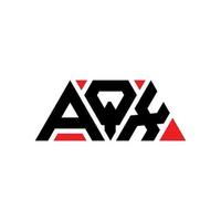 diseño de logotipo de letra triangular aqx con forma de triángulo. monograma de diseño del logotipo del triángulo aqx. plantilla de logotipo de vector de triángulo aqx con color rojo. logotipo triangular aqx logotipo simple, elegante y lujoso. aqx