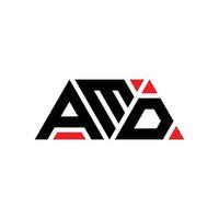 AMD triangle letter logo design with triangle shape. AMD triangle logo design monogram. AMD triangle vector logo template with red color. AMD triangular logo Simple, Elegant, and Luxurious Logo. AMD