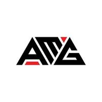 AMG triangle letter logo design with triangle shape. AMG triangle logo design monogram. AMG triangle vector logo template with red color. AMG triangular logo Simple, Elegant, and Luxurious Logo. AMG