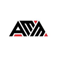 diseño de logotipo de letra triangular amm con forma de triángulo. monograma de diseño del logotipo del triángulo amm. plantilla de logotipo de vector de triángulo amm con color rojo. logotipo triangular amm logotipo simple, elegante y lujoso. ammm