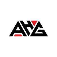 AHG triangle letter logo design with triangle shape. AHG triangle logo design monogram. AHG triangle vector logo template with red color. AHG triangular logo Simple, Elegant, and Luxurious Logo. AHG