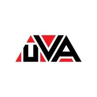 diseño de logotipo de letra triangular uva con forma de triángulo. monograma de diseño del logotipo del triángulo uva. plantilla de logotipo de vector de triángulo uva con color rojo. logotipo triangular uva logotipo simple, elegante y lujoso. uva