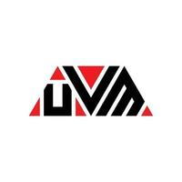 UVM triangle letter logo design with triangle shape. UVM triangle logo design monogram. UVM triangle vector logo template with red color. UVM triangular logo Simple, Elegant, and Luxurious Logo. UVM