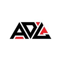 diseño de logotipo de letra de triángulo adl con forma de triángulo. monograma de diseño de logotipo de triángulo adl. plantilla de logotipo de vector de triángulo adl con color rojo. logotipo triangular adl logotipo simple, elegante y lujoso. ADL