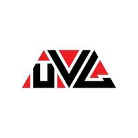 UVL triangle letter logo design with triangle shape. UVL triangle logo design monogram. UVL triangle vector logo template with red color. UVL triangular logo Simple, Elegant, and Luxurious Logo. UVL