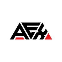 diseño de logotipo de letra triangular aex con forma de triángulo. monograma de diseño del logotipo del triángulo aex. plantilla de logotipo de vector de triángulo aex con color rojo. logotipo triangular aex logotipo simple, elegante y lujoso. aex