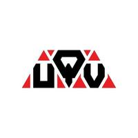 UQV triangle letter logo design with triangle shape. UQV triangle logo design monogram. UQV triangle vector logo template with red color. UQV triangular logo Simple, Elegant, and Luxurious Logo. UQV