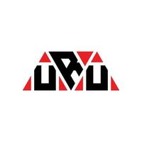 URU triangle letter logo design with triangle shape. URU triangle logo design monogram. URU triangle vector logo template with red color. URU triangular logo Simple, Elegant, and Luxurious Logo. URU