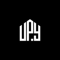 diseño de logotipo de letra upy sobre fondo negro. concepto de logotipo de letra de iniciales creativas upy. diseño de letra upy. vector