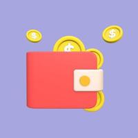 3D Stylized Wallet Illustration Design photo