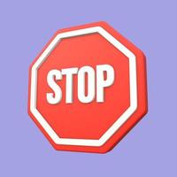 Stylized 3D Stop SIgn Icon photo