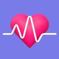 Stylized 3D Heartbeat Illustration Front View photo