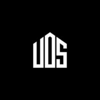 UOS letter logo design on BLACK background. UOS creative initials letter logo concept. UOS letter design. vector