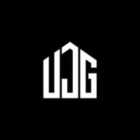 UJG letter logo design on BLACK background. UJG creative initials letter logo concept. UJG letter design. vector