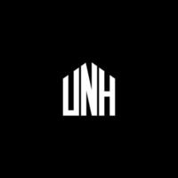 UNH letter logo design on BLACK background. UNH creative initials letter logo concept. UNH letter design. vector