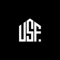 diseño de logotipo de letra usf sobre fondo negro. concepto de logotipo de letra de iniciales creativas usf. diseño de letras usf. vector