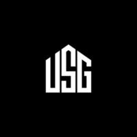 concepto de logotipo de letra de iniciales creativas usg. diseño de letra usg. diseño de logotipo de letra usg sobre fondo negro. concepto de logotipo de letra de iniciales creativas usg. diseño de carta usg. vector