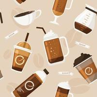Coffee Beverages Variant Seamless Background vector