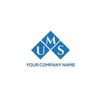 UMS creative initials letter logo concept. UMS letter design.UMS letter logo design on WHITE background. UMS creative initials letter logo concept. UMS letter design. vector