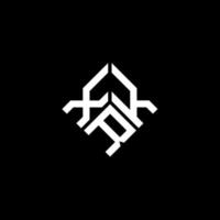 diseño del logotipo de la letra xkr sobre fondo negro. concepto de logotipo de letra de iniciales creativas xkr. diseño de letras xkr. vector