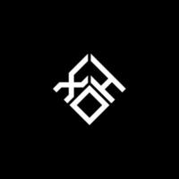 diseño del logotipo de la letra xho sobre fondo negro. concepto de logotipo de letra de iniciales creativas xho. diseño de letras xho. vector