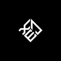 XJE letter logo design on black background. XJE creative initials letter logo concept. XJE letter design. vector