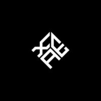 diseño del logotipo de la letra xea sobre fondo negro. concepto de logotipo de letra inicial creativa xea. diseño de letras xea. vector